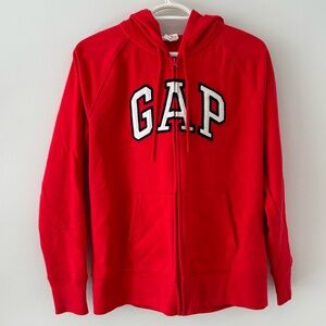 GAP- Red casual zip up with GAP patchwork